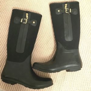 Tommy Hilfiger Black Rainboots Wellington